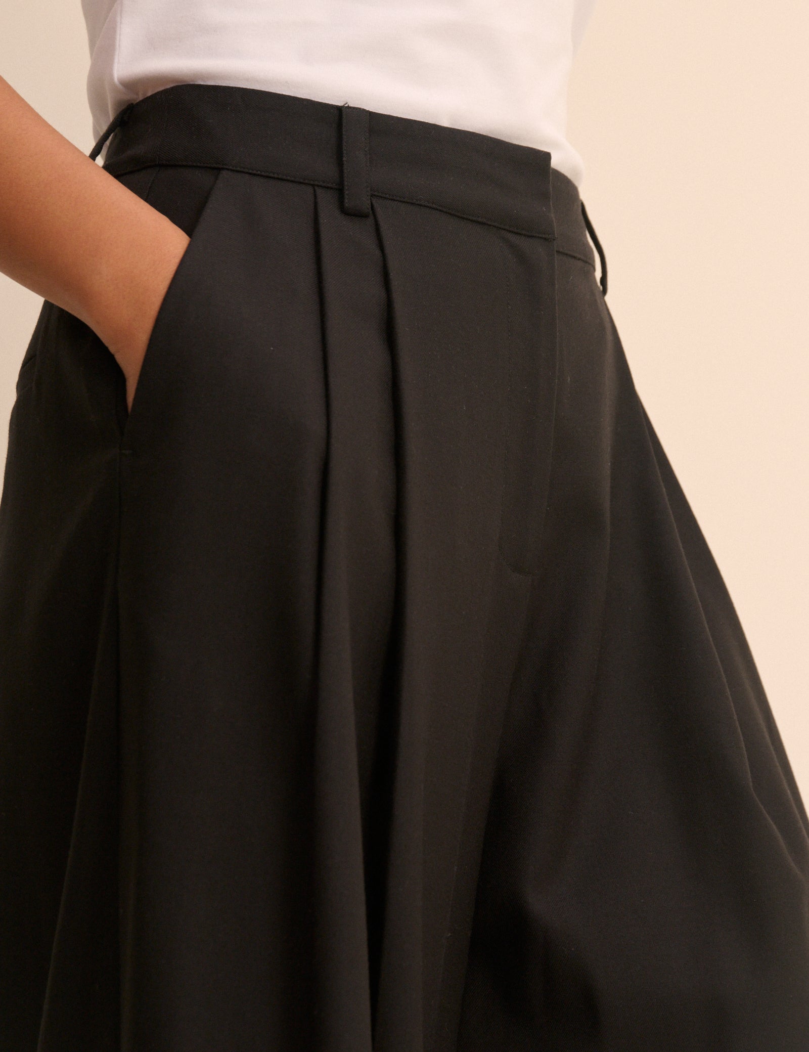 Black Romy Tailored Culottes