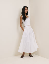 White Shirred Remi Top