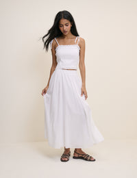 White Crystal Maxi Skirt
