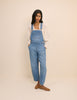 Mid Wash Denim Barrel Leg Dungarees