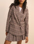 Brown Check Double Breasted Alicia Blazer