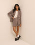Pink and Grey Check Wrap Mini Skirt