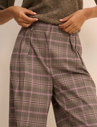 Brown Check Wide Leg Rue Trousers