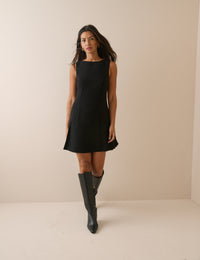 Black Drop Waist Mary Mini Dress