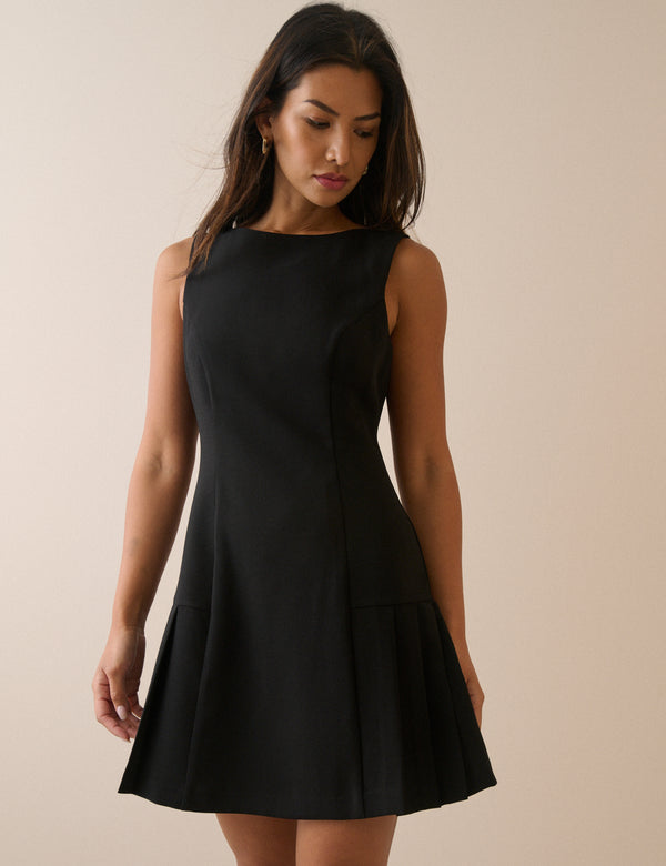Black Drop Waist Mary Mini Dress