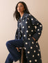 Navy Polka Dot Relaxed Trench Coat
