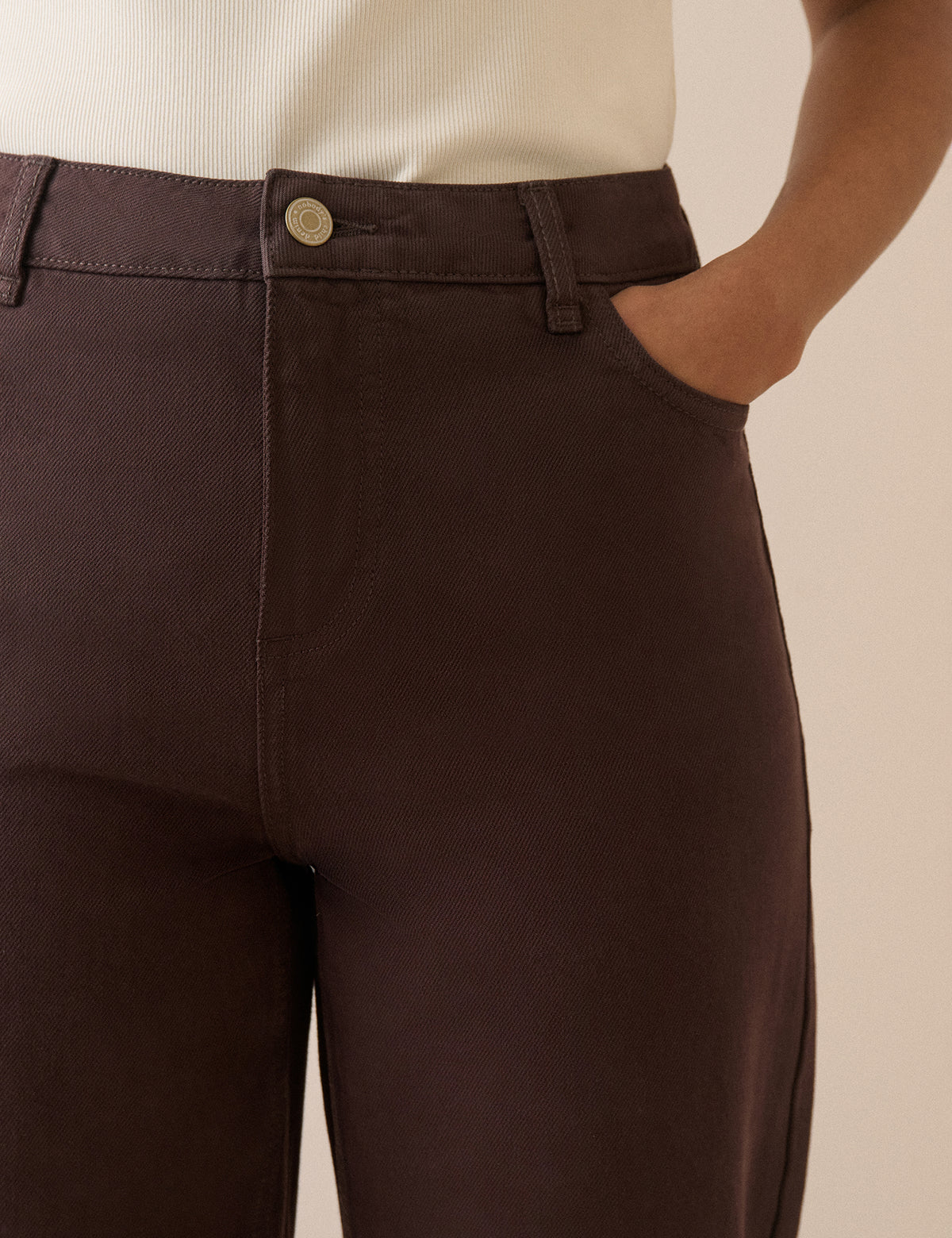 Brown Putney Barrel Leg Jeans