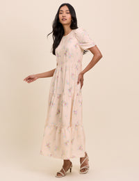 Pink Floral Hudson Midi Dress