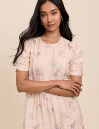 Pink Floral Hudson Midi Dress