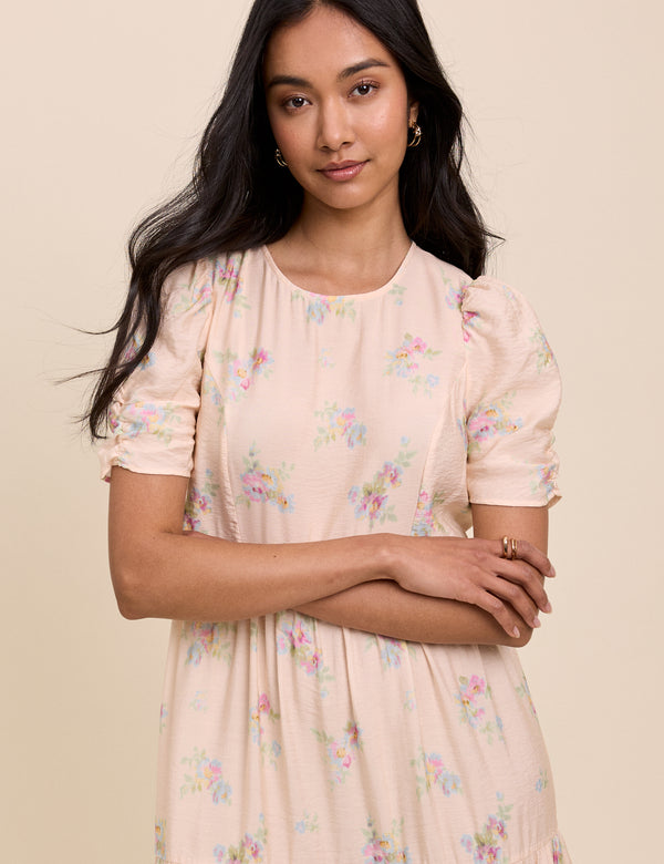 Pink Floral Hudson Midi Dress