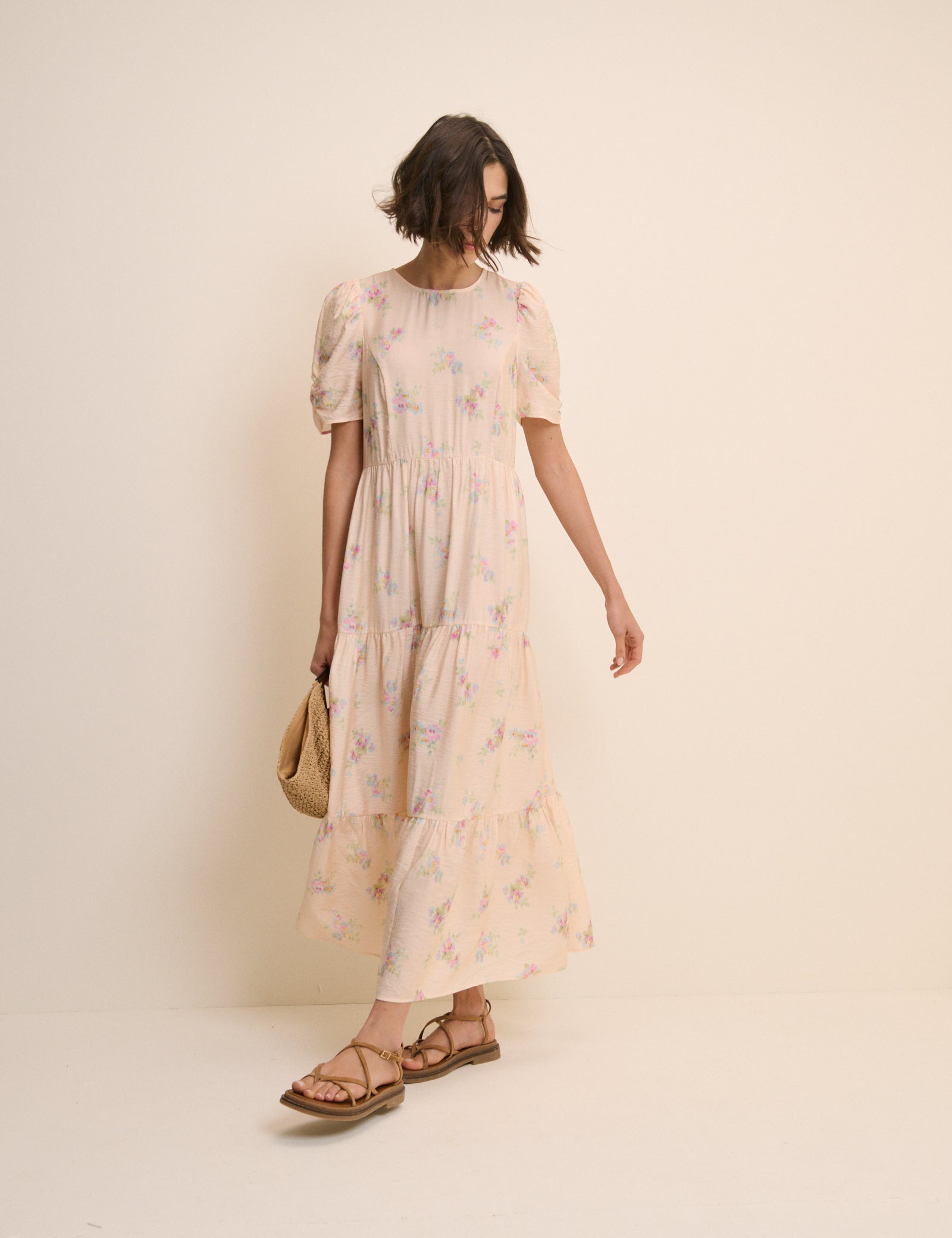 Pink Floral Hudson Midi Dress