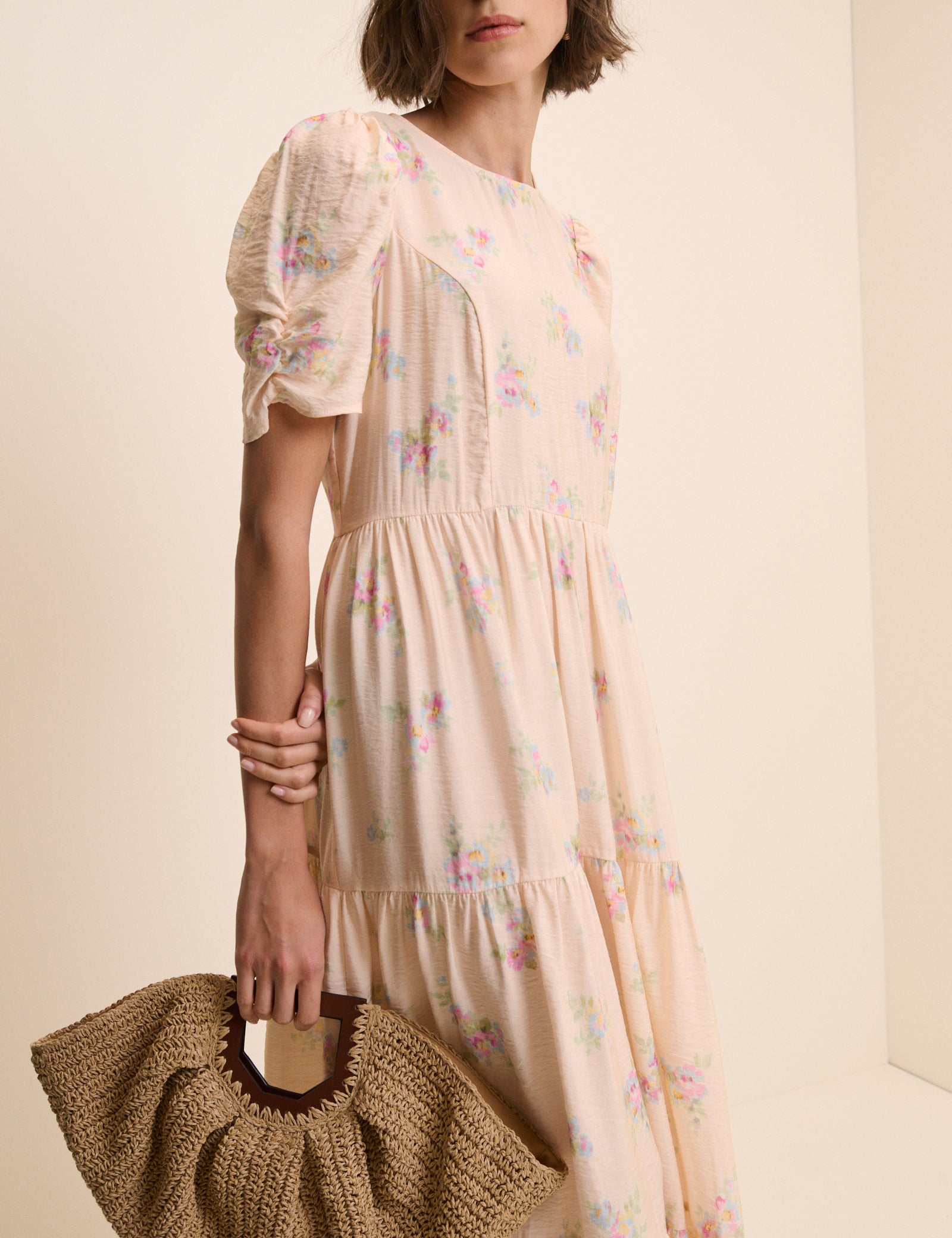 Pink Floral Hudson Midi Dress