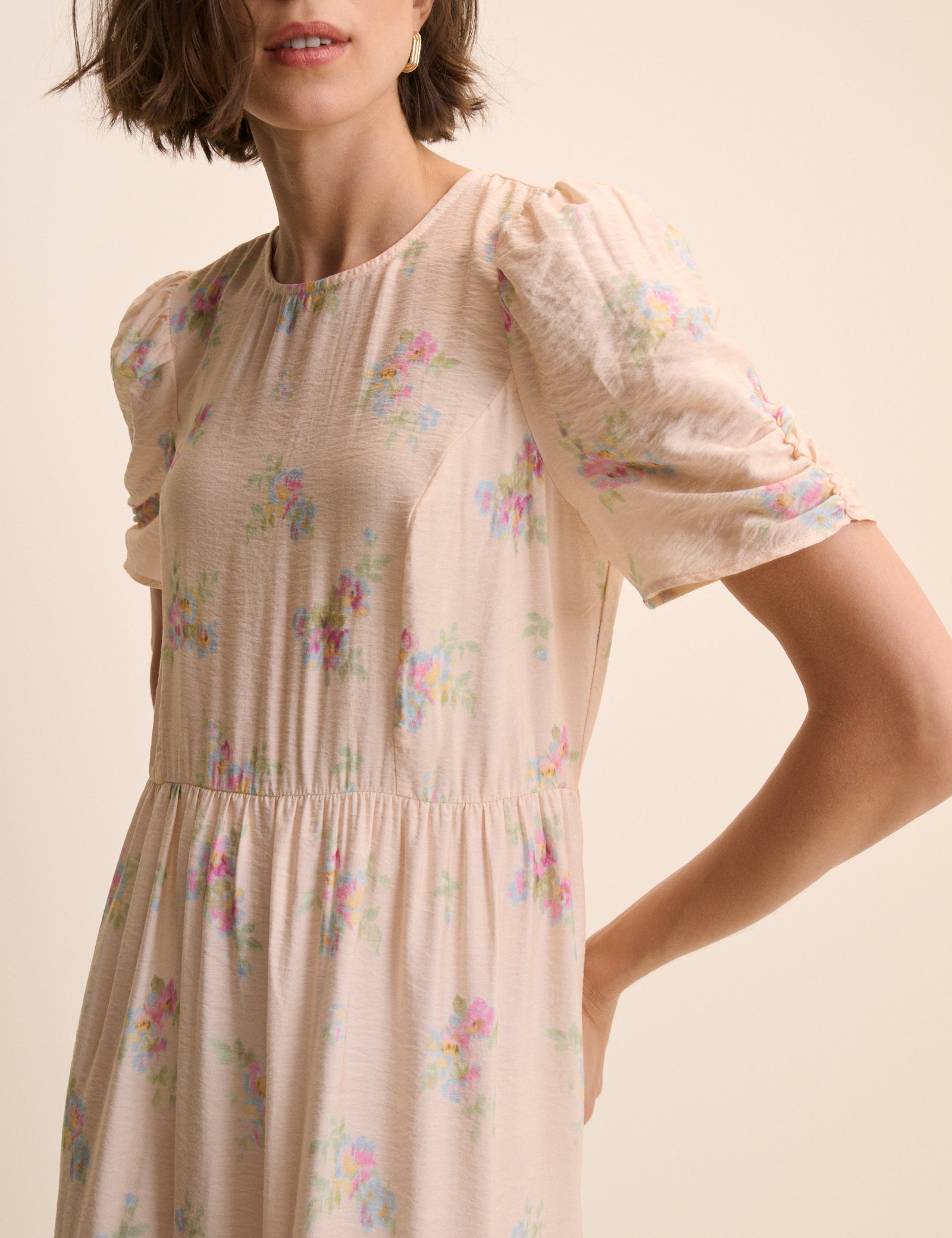 Pink Floral Hudson Midi Dress