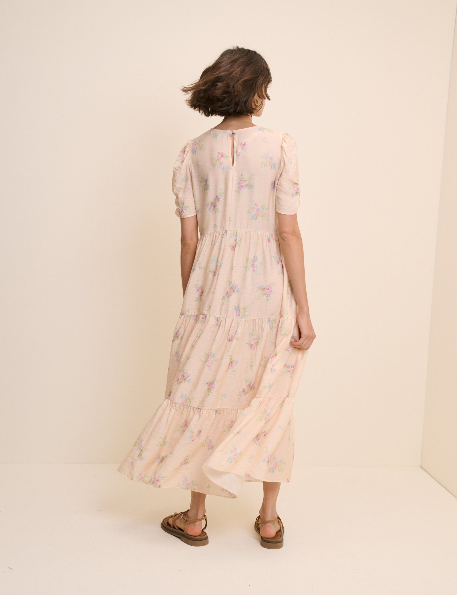 Pink Floral Hudson Midi Dress