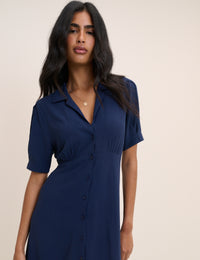 Navy Collared Chrissy Midi Dress
