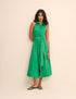 Green Button Down Collared Hunter Midi Dress