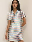 Blue Striped Jersey Polo Collins Mini Dress