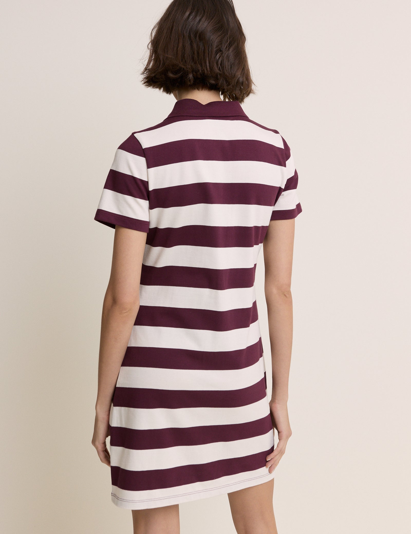 Burgundy Striped Collins Mini Polo Dress