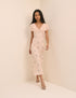 Blush Pink Floral Ellen Midi Dress