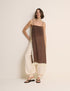 Brown Lace Trim Paulina Longline Cami