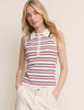 Yellow and Red Striped Collared Ribbed Vest