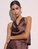 Brown Cowl Neck Top