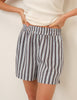 Blue And Brown Striped Shorts