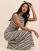 Brown And Cream Striped Boat Neck Colbie Maxi Dress