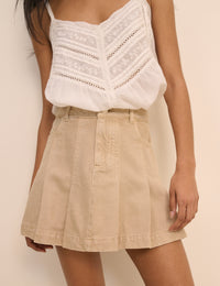 Stone Pleated High Waisted Mini Skirt