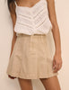 Stone Pleated High Waisted Mini Skirt