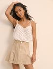 Stone Pleated High Waisted Mini Skirt