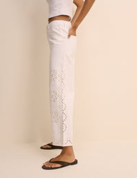 White Embroidered Leyton Boyfriend Jeans