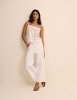 White Embroidered Leyton Boyfriend Jeans