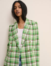 Green Tartan Alicia Double Breasted Blazer