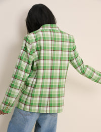 Green Tartan Alicia Double Breasted Blazer