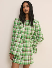 Green Tartan Alicia Double Breasted Blazer