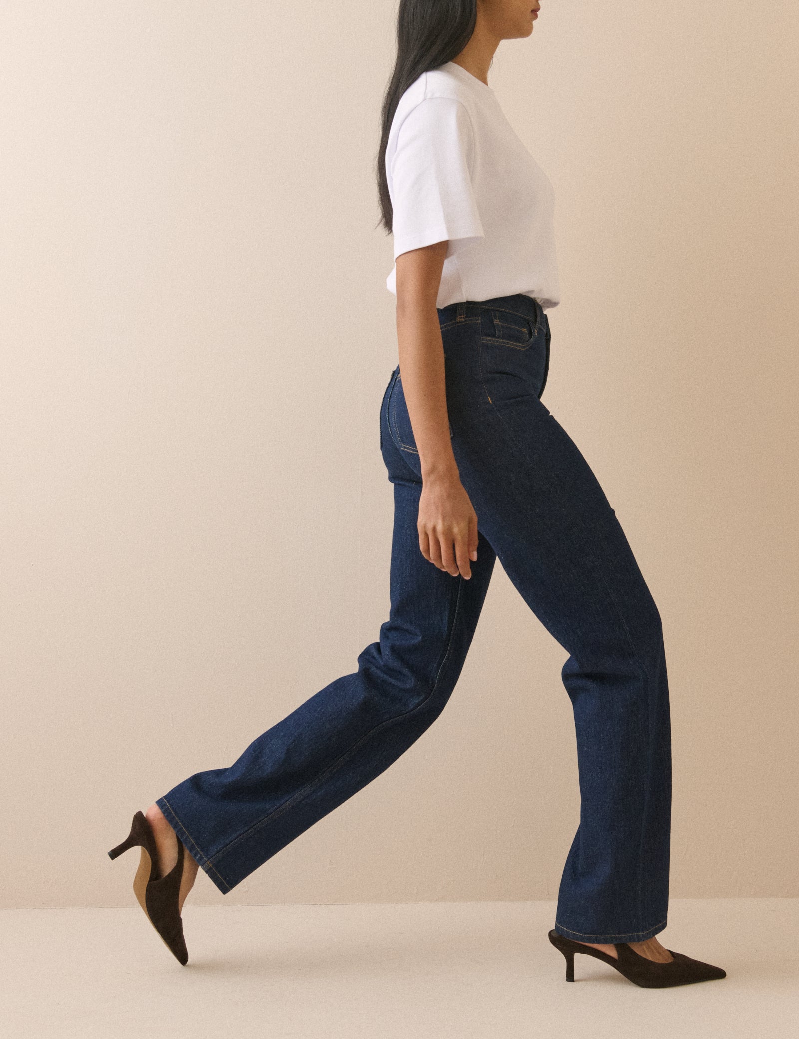 Dark Blue High Rise Kingston Straight Leg Jeans