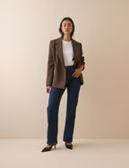 Dark Blue High Rise Kingston Straight Leg Jeans