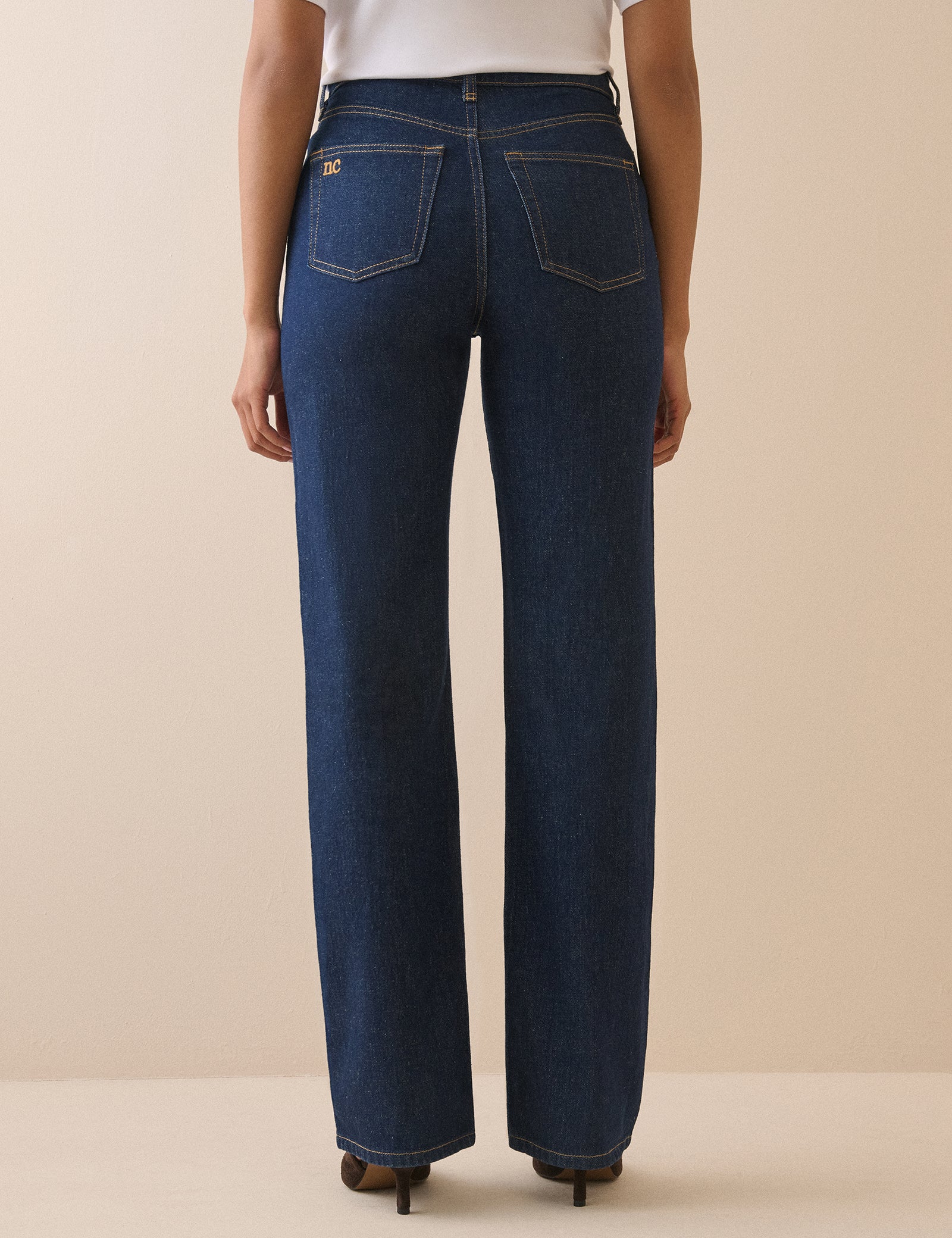 Dark Blue High Rise Kingston Straight Leg Jeans