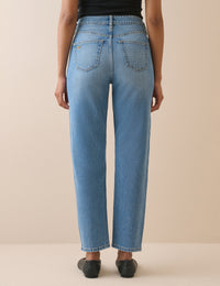 Blue Mid Rise Camden Tapered Jeans