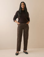 Leopard Print Mid Rise Camden Tapered Jeans