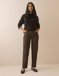 Leopard Print Mid Rise Camden Tapered Jeans