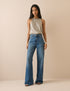 Mid Blue High Rise Soho Wide Leg Jeans