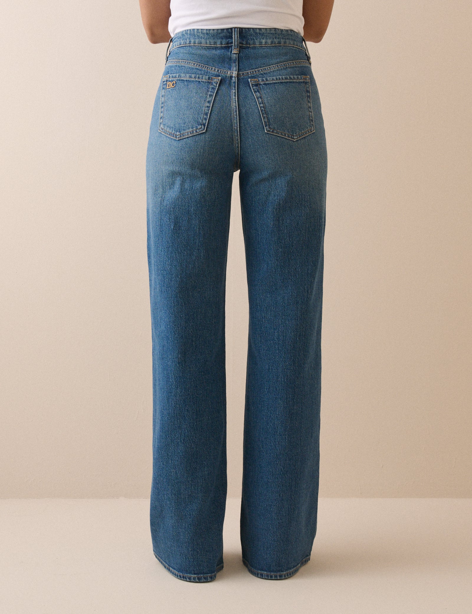 Mid Blue High Rise Soho Wide Leg Jeans