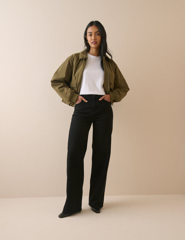 Black High Rise Soho Wide Leg Jeans