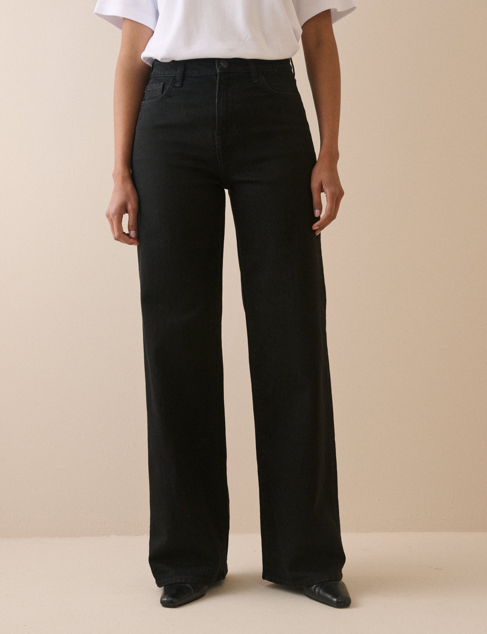 Black High Rise Soho Wide Leg Jeans