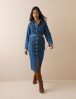 Mid Wash Denim Noah Shirt Dress