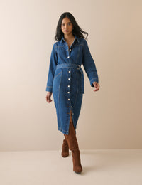 Mid Wash Denim Noah Shirt Dress