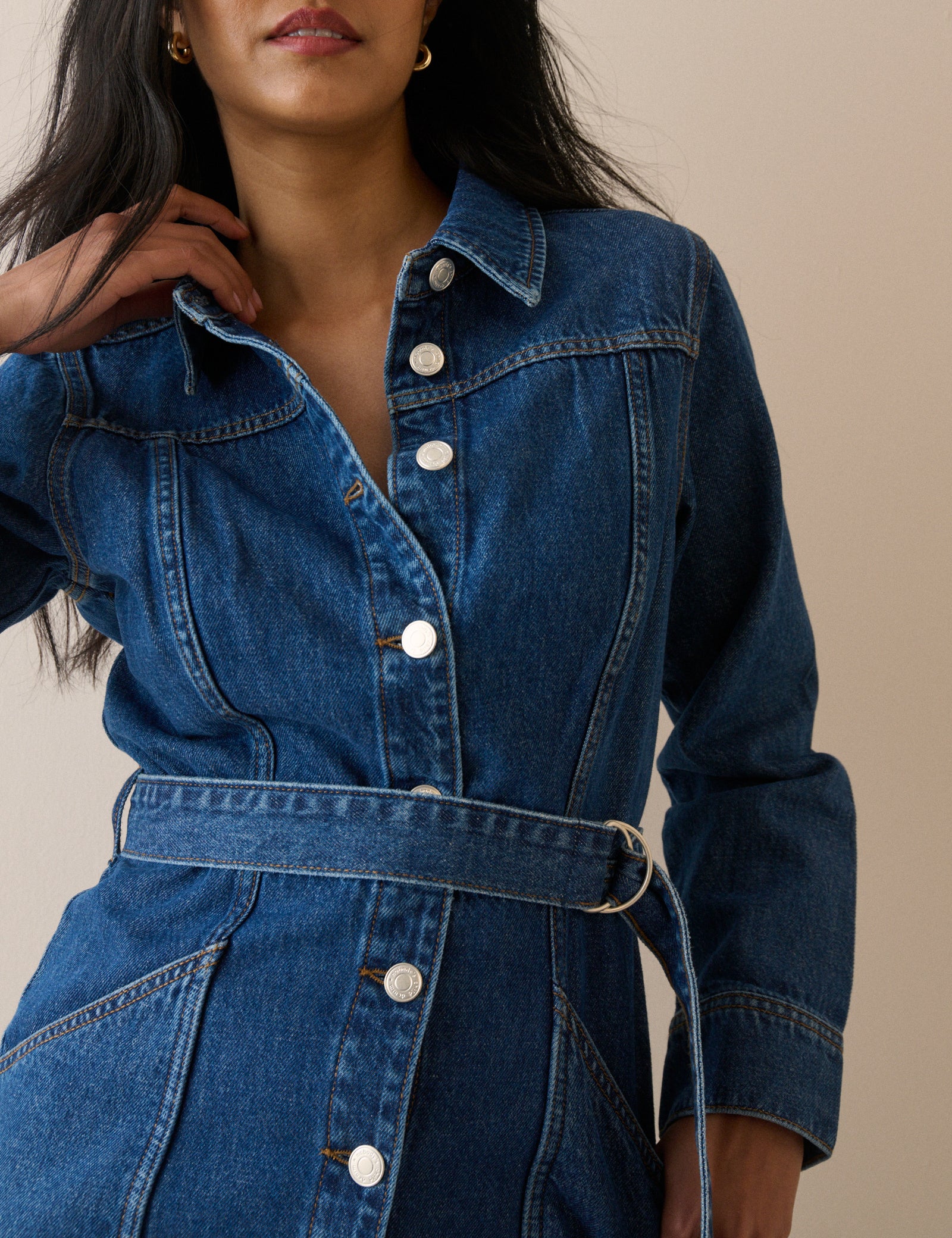 Mid Wash Denim Noah Shirt Dress