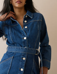 Mid Wash Denim Noah Shirt Dress